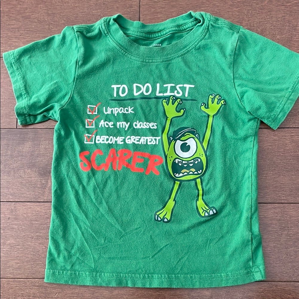 Disney Green T-Shirt with Monsters Inc. Graphic
